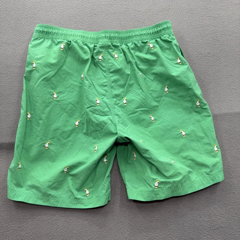 Cremieux Swim Shorts Mens‎ Large Green Parrot Print Trunks Mesh Lined Beach